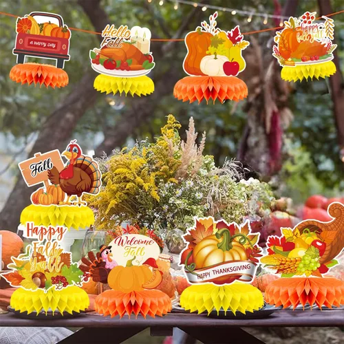 Miniatura 42 de 9 piezas de decoración de centro de mesa de otoño, decoración de mesa para fiesta de otoño, centro de mesa de Acción de Gracias, centro de mesa