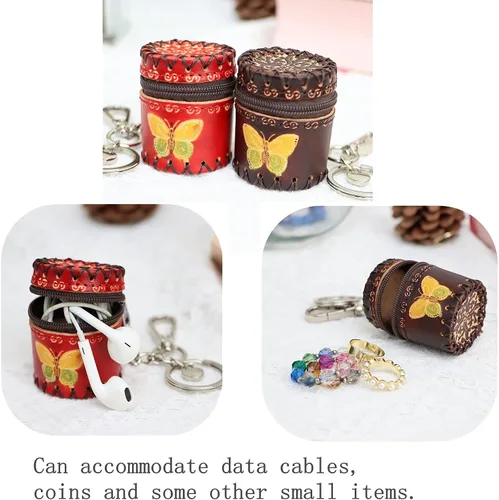 Miniatura 2 de Fanyixuan Bolso de Cuero Mini Hecho a Mano en Forma de Cubo, Colgante de Joyería, Caja de Joyería, Caja de Almacenamiento de Clasificación