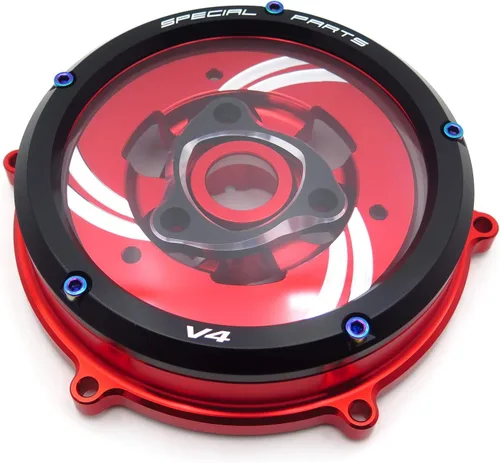 Elegante cubierta transparente de embrague de carreras y retención de resorte compatible con Ducati 1199 1299 959 Panigale R/S 2012-2016 (ver