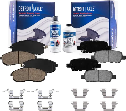Detroit Axle - Pastillas de Freno para Nissan Altima Sentra 350Z Juke INFINITI G35, Pastillas de Freno Cerámica Delanteras y Traseras Reemplazo