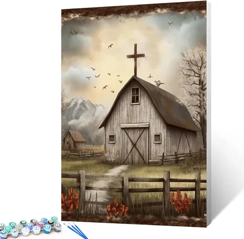 Miniatura 20 de Pintura al óleo de Jesús Dios por números para adultos, pintura al óleo religiosa, arte acrílico, arte de león, lienzo con pintura acrílica, cita