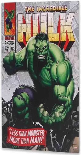 Miniatura 2 de Open Road Brands Marvel The Incredible Hulk - Cartel de metal con cubierta de cómic – La increíble decoración de pared de Hulk para cueva de hombre