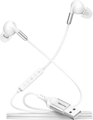 Miniatura 10 de DUKABEL Auriculares USB para PC, auriculares USB para juegos con micrófono para PC/PS4/PS5, auriculares negros con cancelación de ruido con control