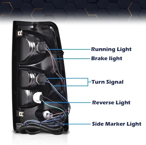 Miniatura 7 de PIT66 Juego de luces traseras compatible con Chevy Silverado 2003-2006 Luz trasera de humo izquierda y derecha, con arnés lente oscura