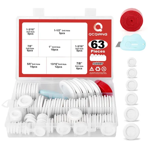 Miniatura 13 de 50 ojales de goma de 1 pulgada, orificios de perforación, tapones de orificio para cortafuegos, tapones de goma para agujeros de varios tamaños