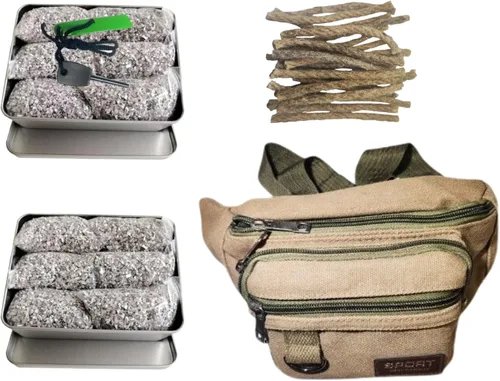 Miniatura 10 de Kit de iniciación de fuego con magnesio y varilla ferro – Equipo de supervivencia de emergencia con 12 bolsas de magnesio 99% puro + Bolsa