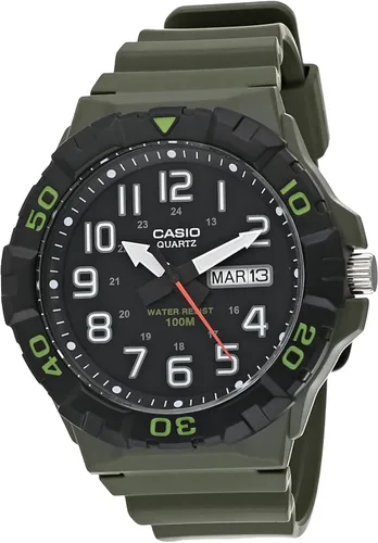 Miniatura 11 de Casio MRW200H Series Men's Analog Watch Sporty Design 100 Meter Water Resistance Date Display Rotary Bezel Regular Time Keeping