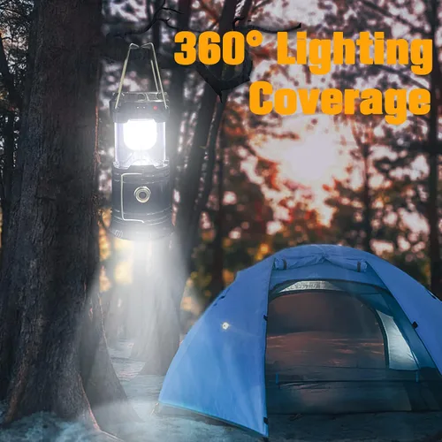 Miniatura 2 de Linterna LED plegable portátil para campamento, XTAUTO ligera, impermeable, solar, recargable, USB, kits de supervivencia para interiores