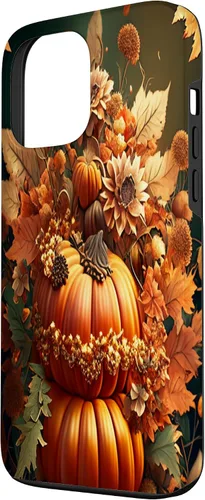 Miniatura 2 de Funda para iPhone 13 Pro Max con diseño de hojas otoñales y calabazas