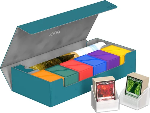 Miniatura 7 de Ultimate Guard Superhive 550+, Estuche para Mazo para 550 Cartas TCG con Doble Funda, Petrol/Gris, Compatible con Boulders, Cierre Magnético y Forro