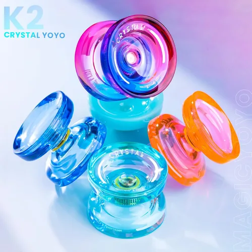 Miniatura 2 de MAGICYOYO Yo Yo de Cristal Profesional K2, Yoyo Responsivo para Niños de 8-12, Yo-yo de Plástico con Giro de Dedo para Trucos con Rodamiento No