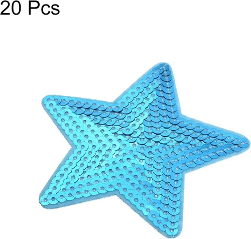 Miniatura 3 de MECCANIXITY Parches para planchar con lentejuelas grandes de 5 estrellas bordados, para coser y coser, apliques para reparación de ropa, mochila