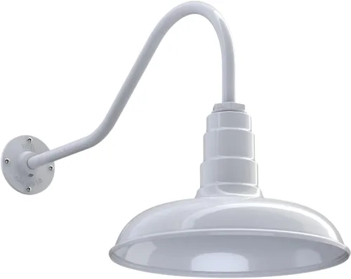 Miniatura 33 de Steel Lighting Co. Topanga - Luz de granero Montaje en pared al aire libre Domo de 14 pulgadas Cuello de cisne de 11 pulgadas Luz de garaje