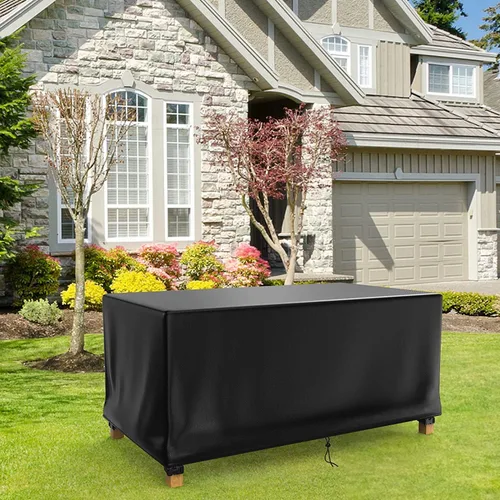 Miniatura 7 de Funda rectangular para mesa auxiliar, 100% impermeable, 46 x 26 x 13 pulgadas, funda para muebles de comedor, mesas de centro de picnic, sillas