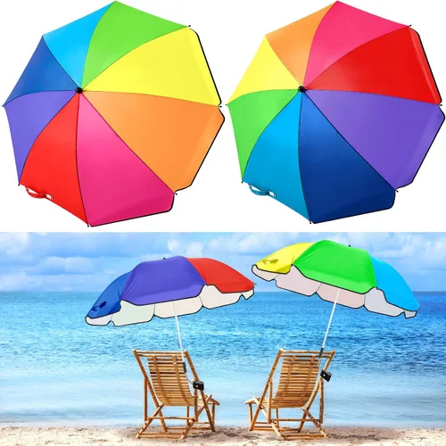 Miniatura 18 de Buryeah Paraguas automático para silla con abrazadera universal de 44 pulgadas, UPF 50+, abrazadera portátil en silla de playa, sombrilla ajustable