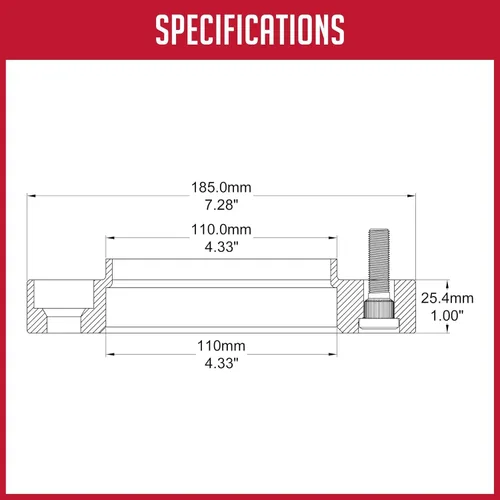 Miniatura 6 de Wheel Accessories Parts 2 espaciadores de rueda centrados en buje 5 en 5.906 in 0.197x5.906 in 1.00 pulgadas de grosor 4.331 in Buje M14x1.5 14x1.5
