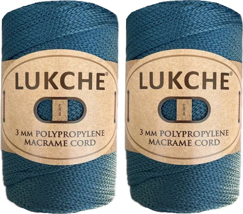 Miniatura 27 de Cordón de macramé de poliéster premium de 3 mm (134.72 metros), (250 g) 100% cuerda de macramé de polipropileno, hilo de crochet de macramé colorido