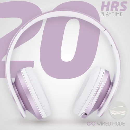 Miniatura 6 de PowerLocus Auriculares Bluetooth sobre la oreja, auriculares inalámbricos con micrófono, auriculares plegables, orejeras de espuma viscoelástica