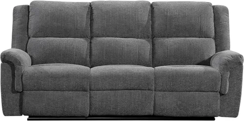 Betsy Furniture Juego de sofá reclinable de microfibra, juego de sala de estar, sofá biplaza 9011 (gris, sofá)