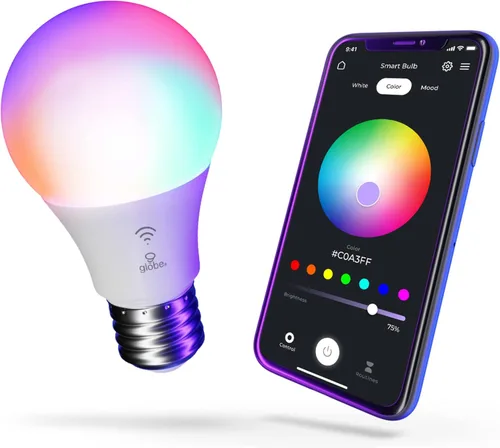 Miniatura 7 de GLOBE Electric Collection - Foco LED inteligente Wi-Fi de 10 vatios (equivalente a 60 W) esmerilado, regulable, paquete de 2, no requiere