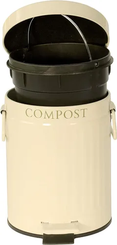 Miniatura 4 de KitchenCraft KCCOMPBIN - Papelera de cocina con pedal, metal, 3 litros, color crema