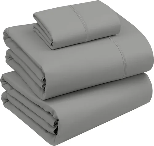 Miniatura 23 de RUVANTI Juego de sábanas divididas tamaño King de 100 % algodón para cama ajustable, 5 piezas, ropa de cama de tejido de percal suave y Guisante