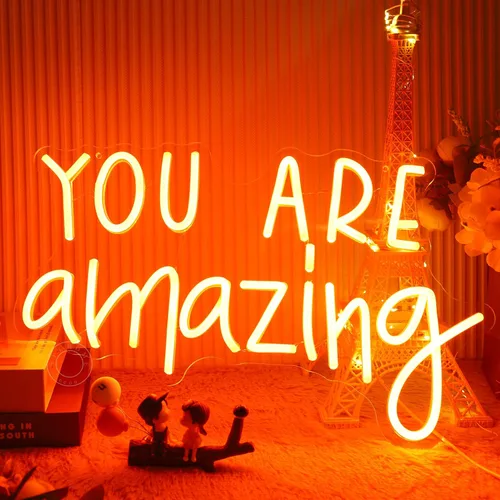Miniatura 8 de SYLHOME Letreros de luz LED de neón Pink You Are Amazing para bodas, cumpleaños, fiestas de niñas, letrero de decoración de pared, aula, hogar