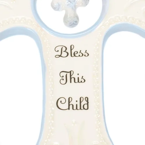 Miniatura 5 de DEMDACO Cruz de pared Bless This Child - Cruz de bendición para bebé - Decoración de guardería de fe - Regalo para recién nacido - Colgante de pared