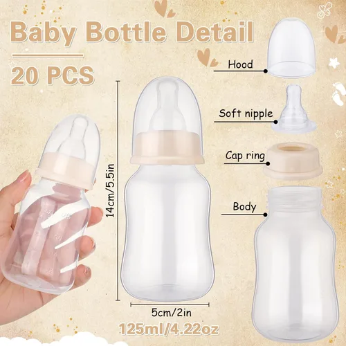 Miniatura 3 de TrelaCo Bottle Chug - Juego de 20 biberones para baby shower, con 1 letrero de papel kraft para revelación de género, suministros de fiesta, regalos