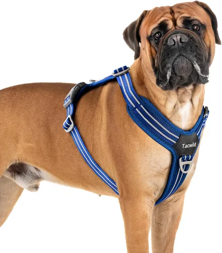 Miniatura 27 de Arnés sin tirones para perro, chaleco reflectante ajustable con broche de metal, malla suave transpirable sin estrangulamiento para cachorro, fácil