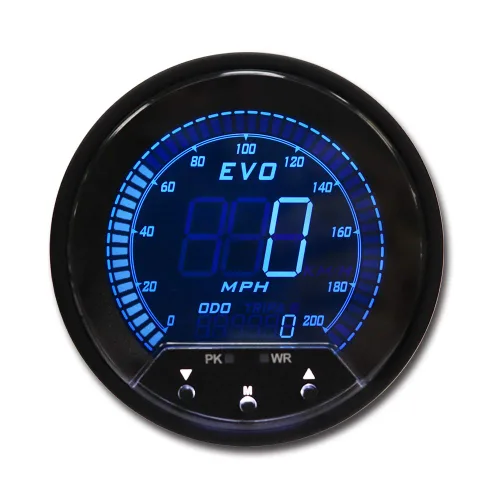 MOTOR METER RACING Serie EVO 85mm 3-3/8" Velocímetro GPS Digital de 200 MPH LED Azul Rojo Blanco Verde Retroiluminación Función de Advertencia de