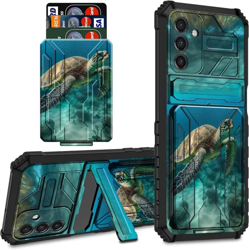 Miniatura 14 de Funda tipo cartera para Samsung Galaxy S22 Ultra con soporte para tarjeta de crédito y soporte de doble capa de policarbonato duro de PC suave TPU a