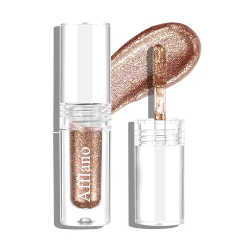 Miniatura 16 de Sombra de ojos metálica líquida roja, delineador de ojos brillante, brillo de alto pigmento, secado rápido, impermeable, de larga duración