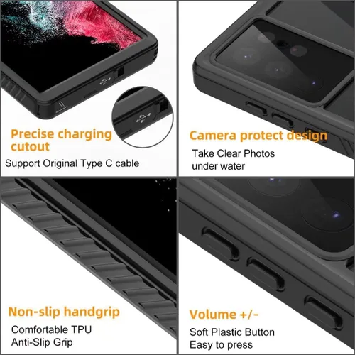 Miniatura 5 de YMCCOOL Funda para Samsung Galaxy S22 Ultra Waterprooof, con protector de pantalla sensible integrado a prueba de golpes, resistente a prueba