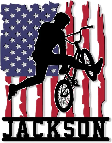Miniatura 7 de Letrero de metal BMX personalizado – Bicicleta, pared de bicicleta, garaje, habitación, patio, hogar, decoración de oficina – Regalo para mamá