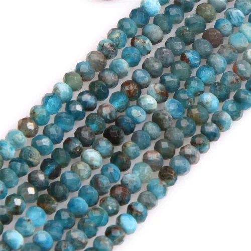 Miniatura 6 de GEM-Inside - Cuentas espaciadoras facetadas con piedras preciosas naturales de África turquesa verde de 0.079 x 0.118 in para fabricación de joyas