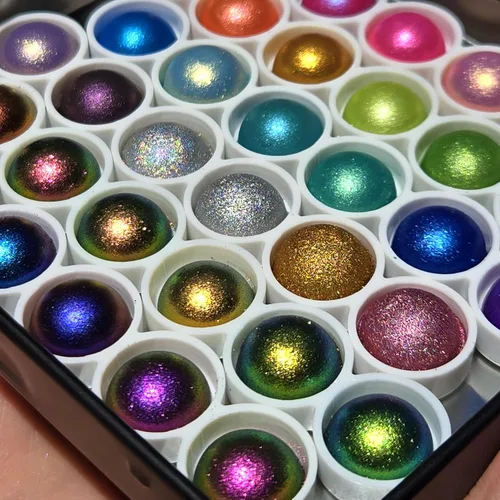 Miniatura 3 de IUILE Pinturas de acuarela hechas a mano - Juego de lata pequeña de gota mágica Vol. 2 (36 colores)