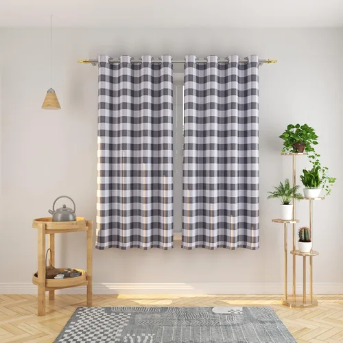 Miniatura 43 de Cortinas de 24 pulgadas de largo con diseño Buffalo Check Gingham Plaid para ventanas de cocina y baño, tratamiento para ventanas con 2 paneles