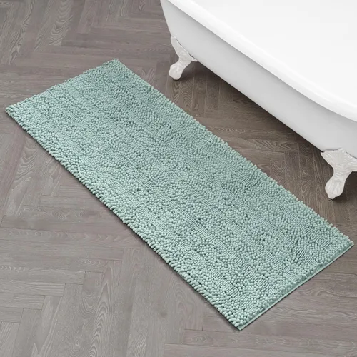 Miniatura 54 de Laura Ashley Tapete de baño de chenilla Astor 100% poliéster Decoración de baño premium Lavable a máquina Respaldo TPR Mide 17 x 24 Aqua