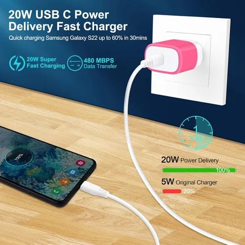 Miniatura 2 de Cargador rápido USB C de 20 W para Google Pixel 10a/10 Pro/10 Pro XL/10 Pro Fold/10 9a 9 Fold 9 Pro XL 8a 8 Pro 7a 7 6, bloque de carga rápida cubo