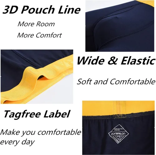 Miniatura 2 de Ropa interior de bambú para hombre, calzoncillos tipo bóxer con bolsa para bragueta M, L, XL, 2XL, 3XL