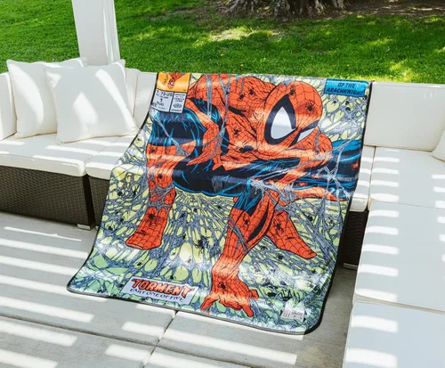 Miniatura 8 de Manta de forro polar con estampado gráfico digital oficialmente licenciado de Marvel Spider-Man de los 90, cubierta Torment, 114,3 cm x 152,4 cm