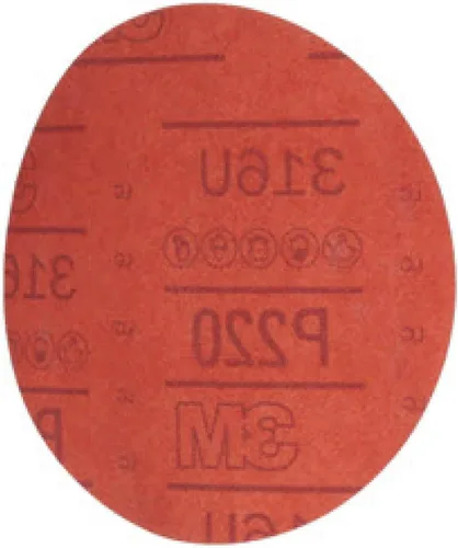 Miniatura 10 de 3M Hookit - P80D, disco de arena abrasiva, rojo, 6 pulgadas., Grado: P220, Rojo