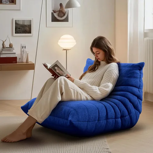Miniatura 18 de Puf Togo sin comprimir de alta gama para adultos, sofá de espuma viscoelástica con tela suave, cómodo sillón de sala junto a la chimenea para sala