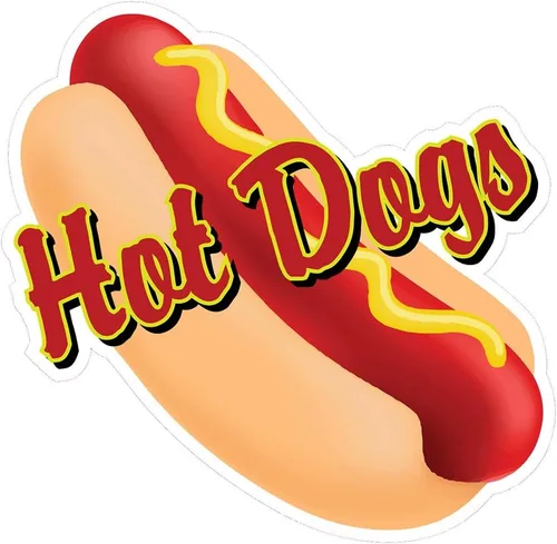 Hotdogs Concession Restaurante Food Truck Adhesivo de vinilo troquelado de 10 pulgadas Varios colores