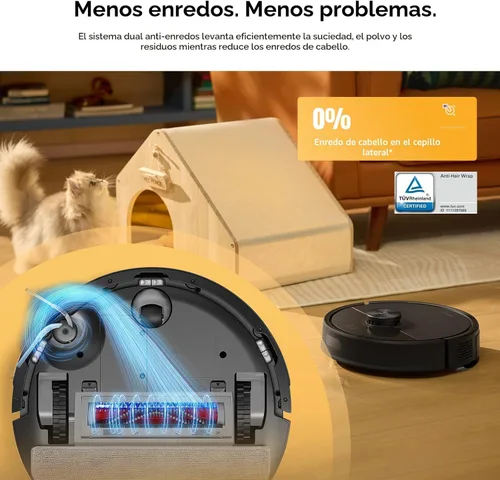 Miniatura 4 de roborock Q7 M5+ Robot de aspiradora y fregona, actualización de Q5 Max+, hasta 7-9 semanas de autovaciado, succión de 10000 Pa, sistema dual Black01