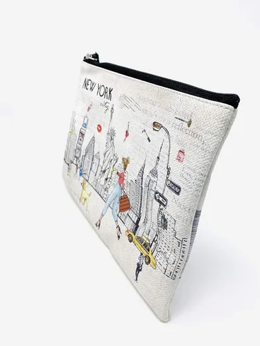 Miniatura 3 de Bolso grande de la mano del bolso del maquillaje del bolso de la cremallera del recuerdo de Nueva York para niñas y mujeres, JP-330133A, Bolso