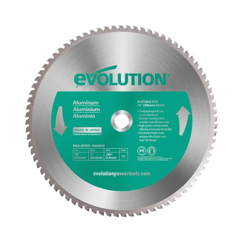 Miniatura 3 de Evolution 14BLADESS Cuchilla de acero inoxidable de 90 dientes de 14" Cuchilla de sierra TCT para Evolution S14CPS, S15CPS, S355MCS, S355CPSL