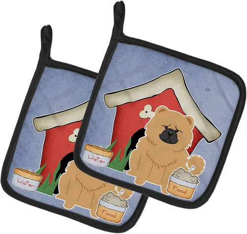 Miniatura 17 de Caroline's Treasures BB2894PTHD Dog House Collection Chow Chow Chow - Par de soportes para ollas, 7.5HX7.5W, multicolor 4-Azul