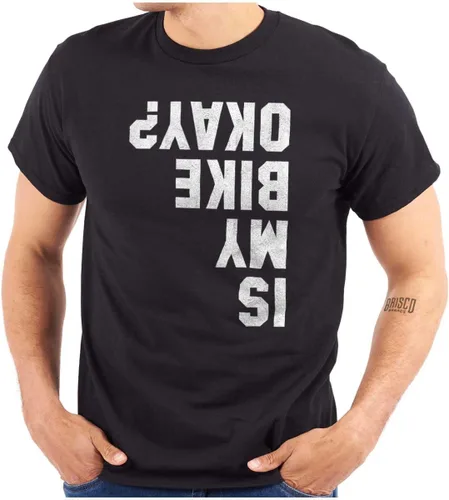 Brisco Brands Camiseta gráfica de motociclista con texto en inglés "Is My Bike Okay" para hombre o mujer